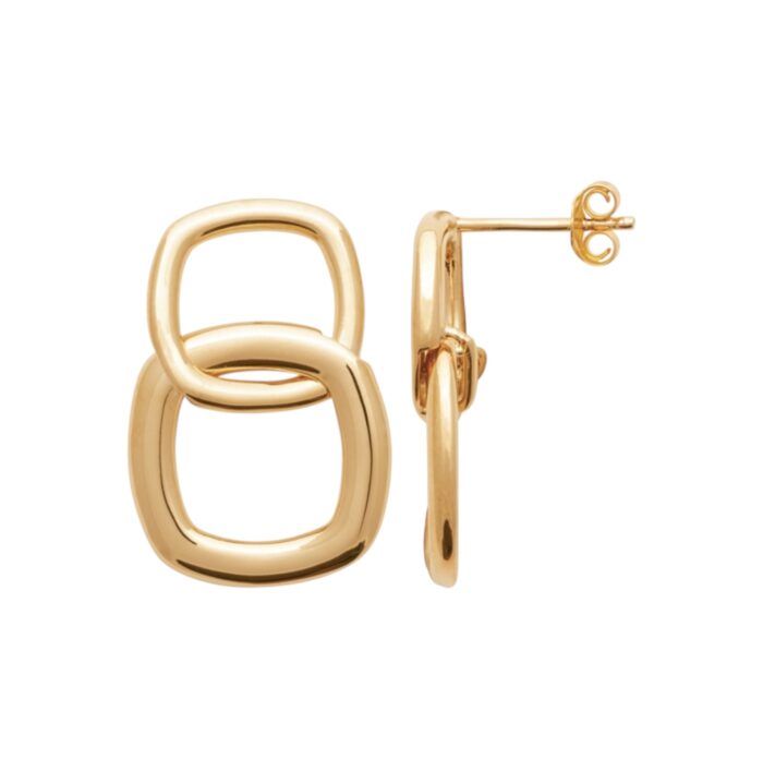 Boucles d'oreilles carrées entrelacées - Plaqué or