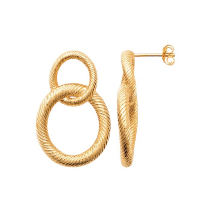 Boucles d'oreilles "Duo torsadé" - Plaqué or