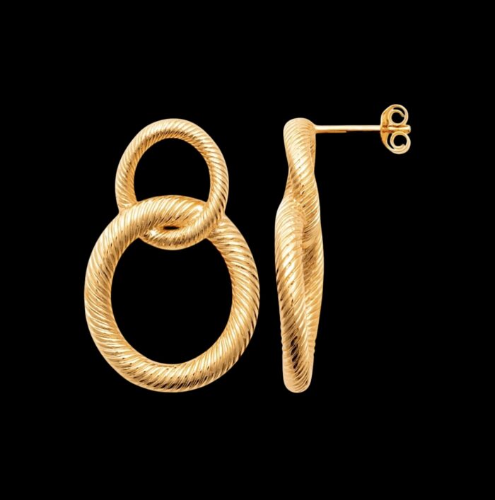 Boucles d'oreilles "Duo torsadé" - Plaqué or – Image 2