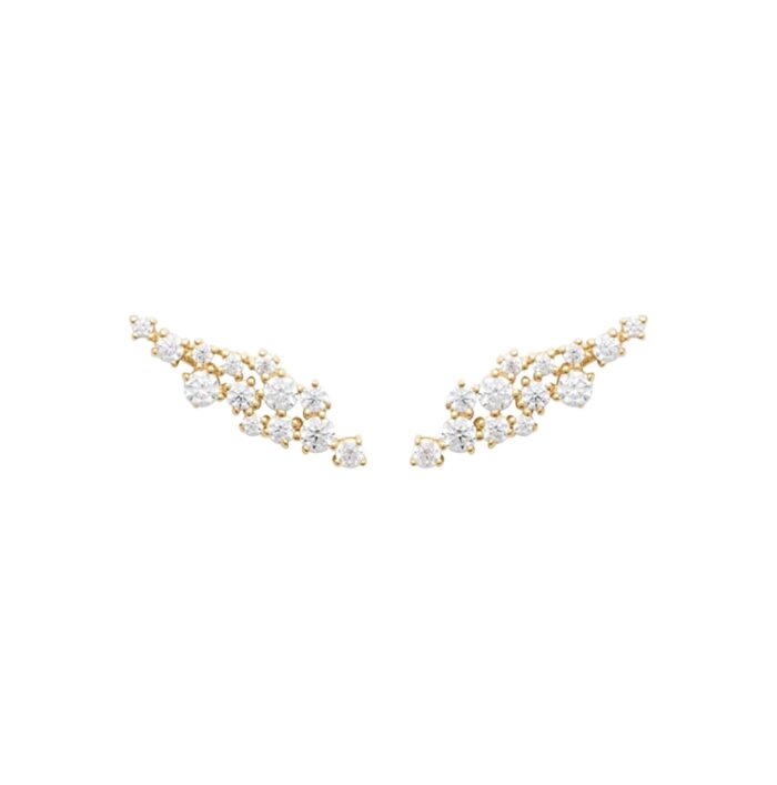 Boucles d'oreilles "Courbe lumière" - Plaqué or