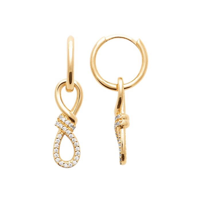 Boucles d’oreilles créoles “Éclat infini” – Oxydes de zirconium – Plaqué or