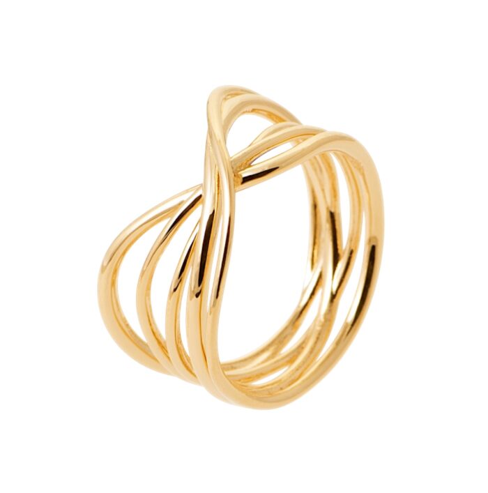 Bague "Élan croisé" - Plaqué or