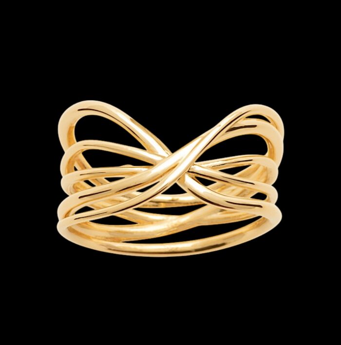 Bague "Élan croisé" - Plaqué or – Image 2