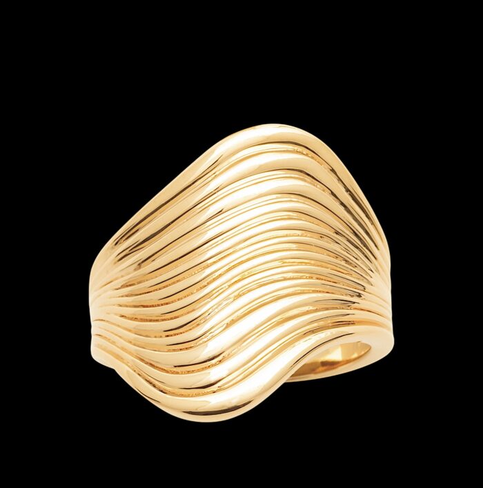 Bague "Vague dorée" - Plaque or – Image 2