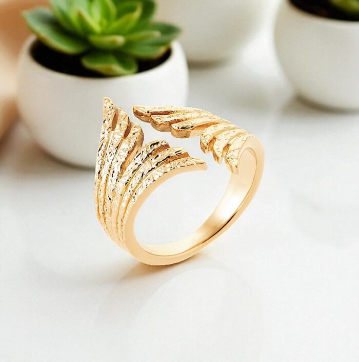 Bague "Ailes dorées" - Plaqué or – Image 3