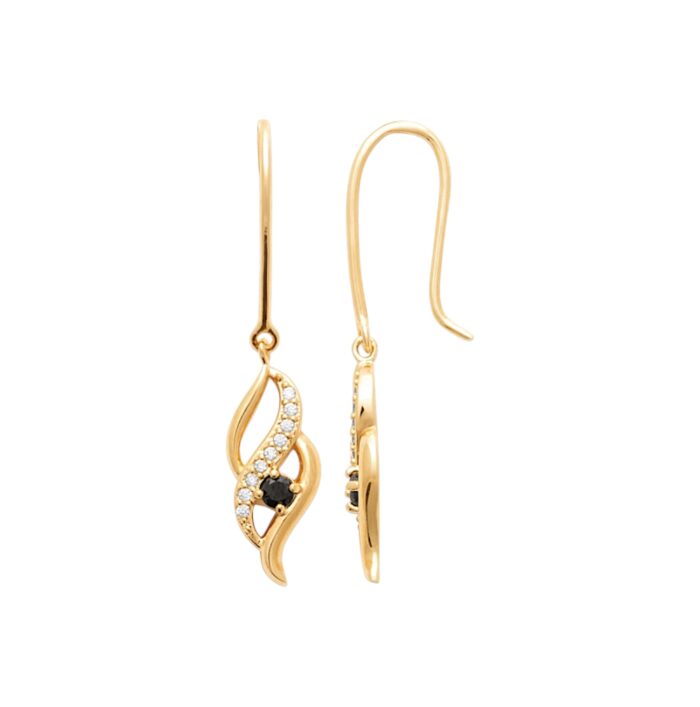 Boucles d'oreilles pendantes "Élégance" – Oxydes de zirconiums – Plaqué or
