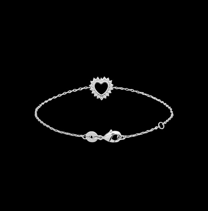 Bracelet "Coeur radieux" - Oxydes de zirconium - Argent rhodié – Image 2