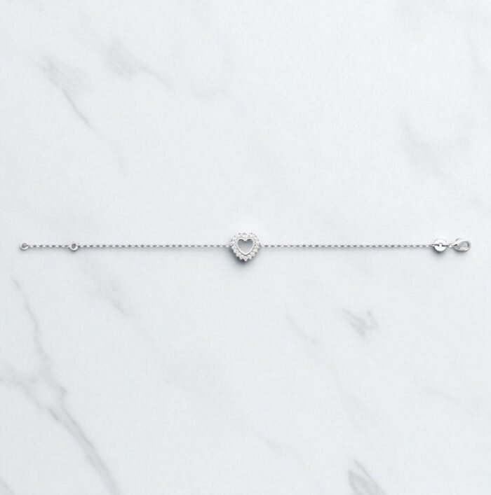Bracelet "Coeur radieux" - Oxydes de zirconium - Argent rhodié – Image 3