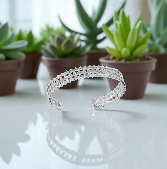 Bracelet jonc "Exquis" – Argent rhodié – Image 3