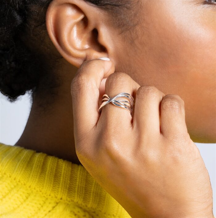Bague "Élan croisé" - Argent rhodié – Image 4