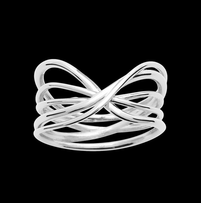 Bague "Élan croisé" - Argent rhodié – Image 2