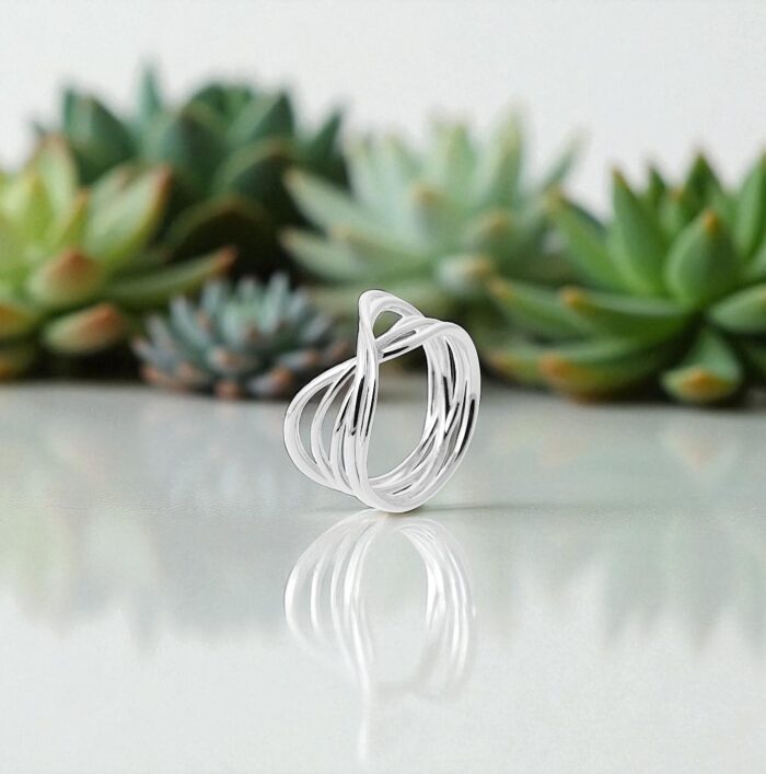 Bague "Élan croisé" - Argent rhodié – Image 3