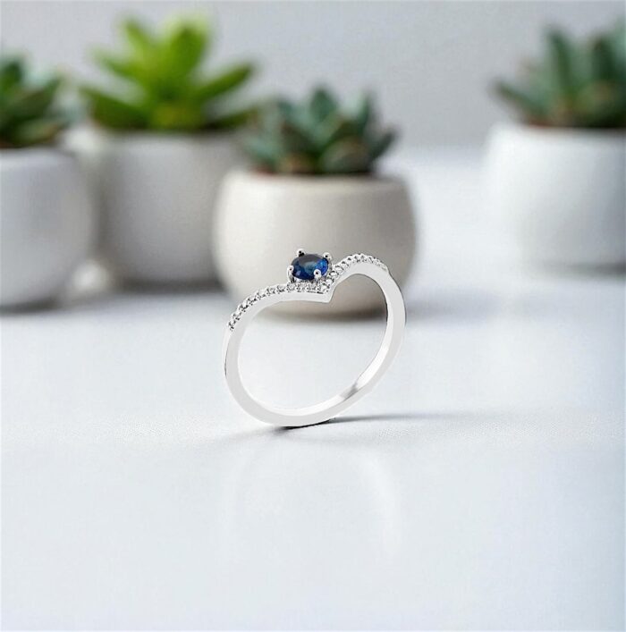 Bague "Azurine" - Oxydes de zirconium - Argent rhodié – Image 3