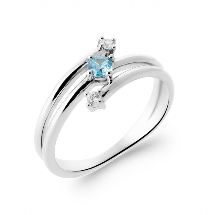 Bague "Aquélya" - Oxydes de zirconium - Argent rhodié