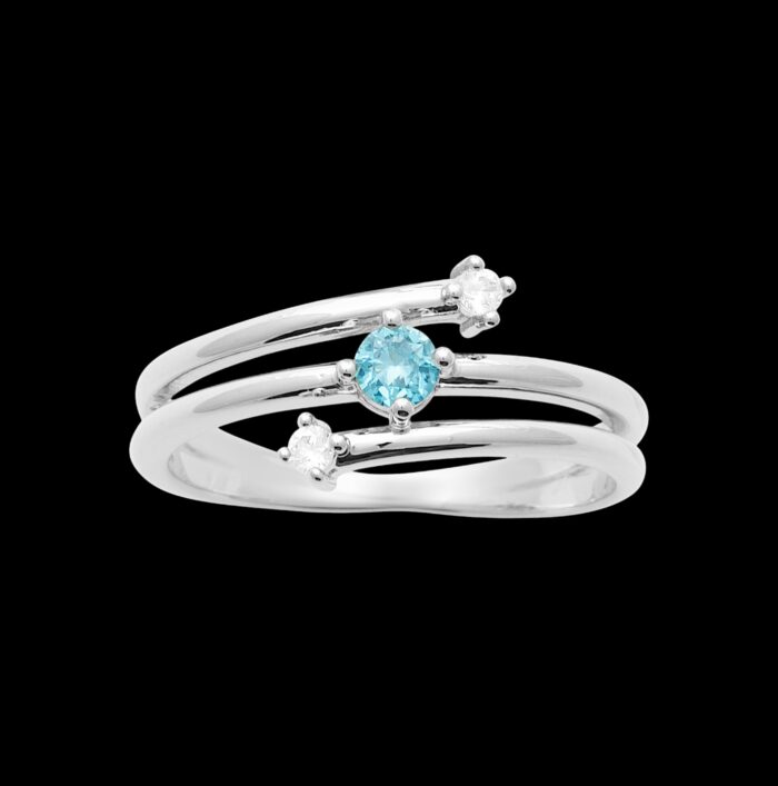 Bague "Aquélya" - Oxydes de zirconium - Argent rhodié – Image 2