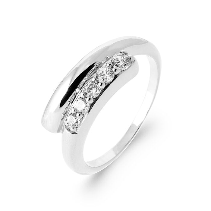 Bague "Délice" - Oxydes de zirconium - Argent rhodié