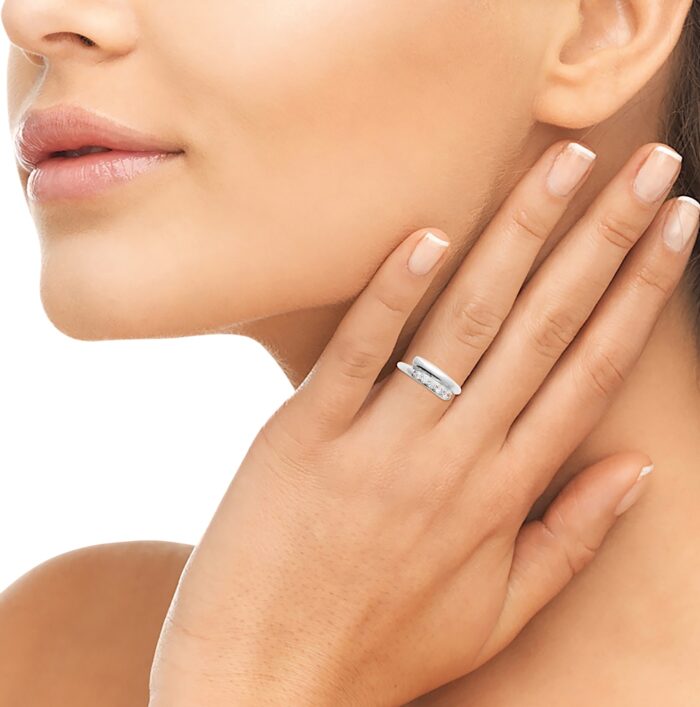 Bague "Délice" - Oxydes de zirconium - Argent rhodié – Image 3