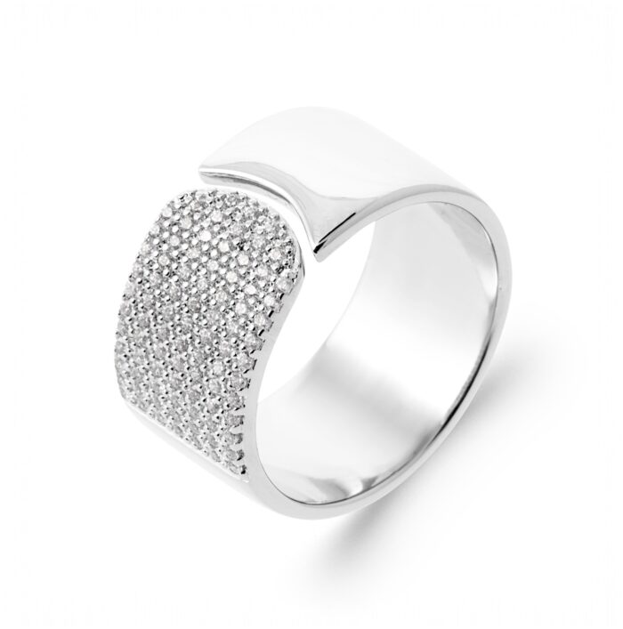 Bague "Stralya" - Oxydes de zirconium - Argent rhodié