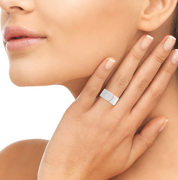 Bague "Stralya" - Oxydes de zirconium - Argent rhodié – Image 4
