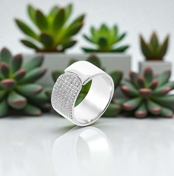 Bague "Stralya" - Oxydes de zirconium - Argent rhodié – Image 3