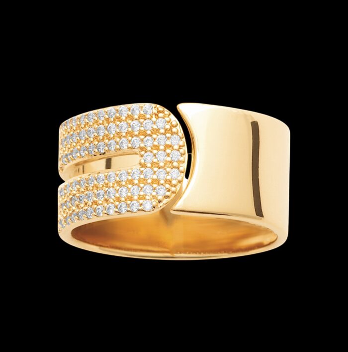Bague "Élysia" - Oxydes de zirconium - Plaqué or – Image 2