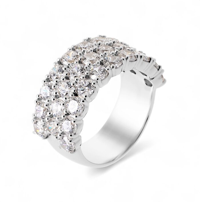 Bague "Olya" - Oxydes de zirconium - Argent rhodié