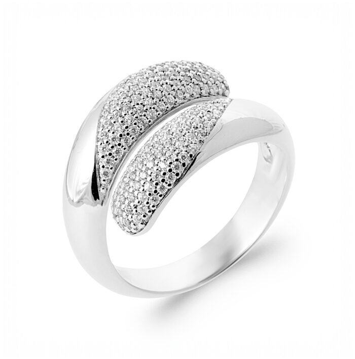 Bague "Néora" – Oxydes de zirconium – Argent rhodié
