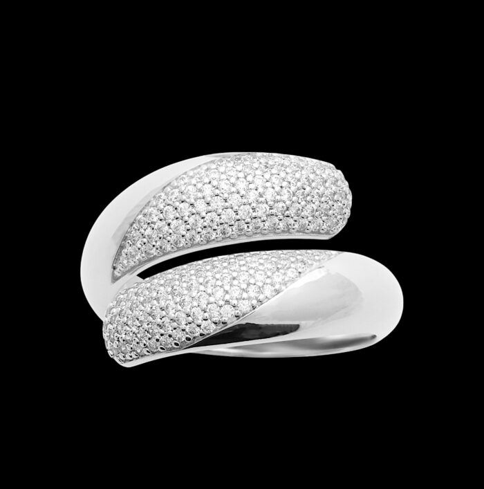 Bague "Néora" – Oxydes de zirconium – Argent rhodié – Image 2