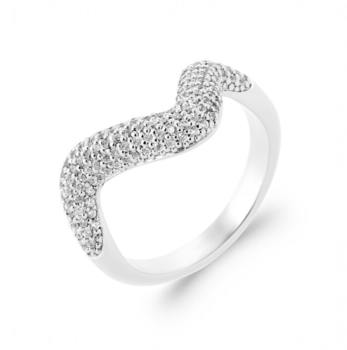 Bague "Véléa" – Oxydes de zirconium – Argent rhodié