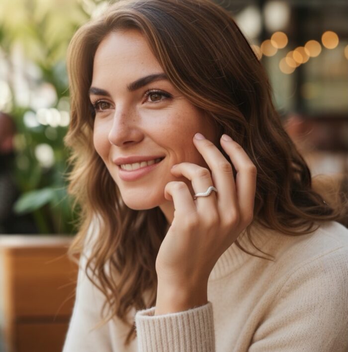 Bague "Véléa" – Oxydes de zirconium – Argent rhodié – Image 4