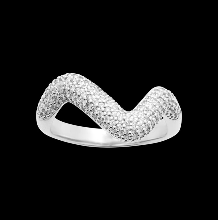 Bague "Véléa" – Oxydes de zirconium – Argent rhodié – Image 2