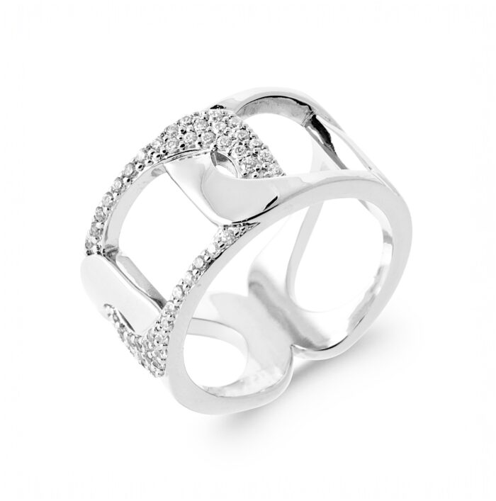 Bague "Zirca" - Oxydes de zirconium - Argent rhodié
