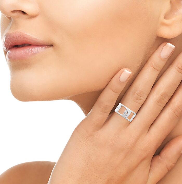 Bague "Zirca" - Oxydes de zirconium - Argent rhodié – Image 4