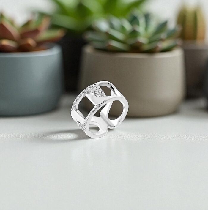 Bague "Zirca" - Oxydes de zirconium - Argent rhodié – Image 3
