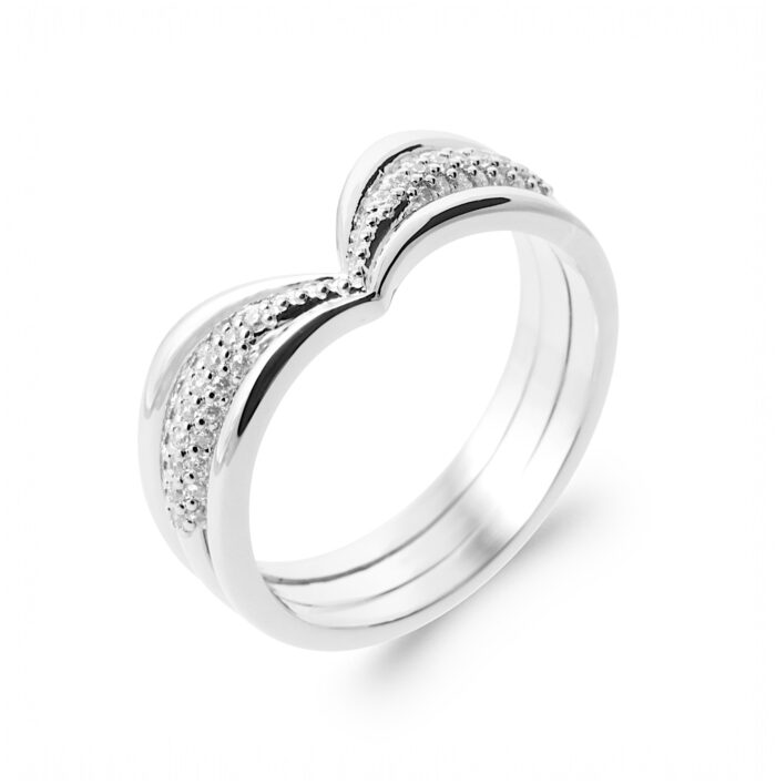 Bague "Lumina" – Oxydes de zirconium – Argent rhodié