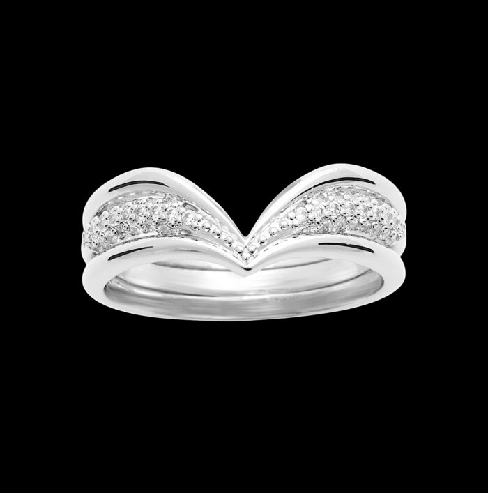 Bague "Lumina" – Oxydes de zirconium – Argent rhodié – Image 2