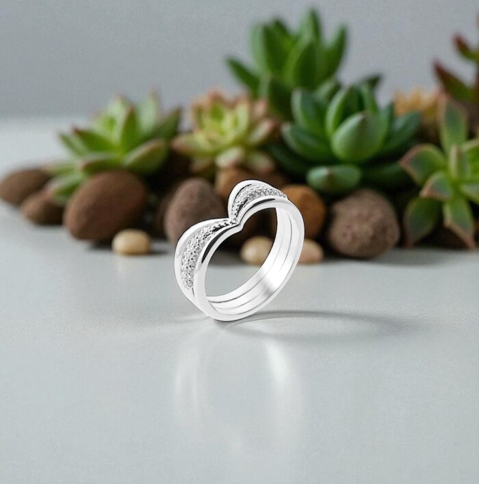 Bague "Lumina" – Oxydes de zirconium – Argent rhodié – Image 3