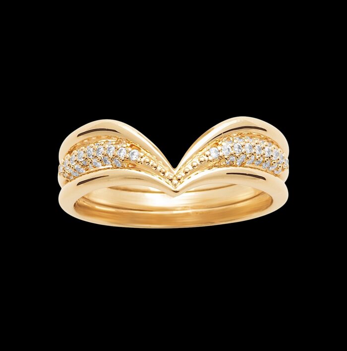 Bague "Lumina" – Oxydes de zirconium – Plaqué or – Image 2