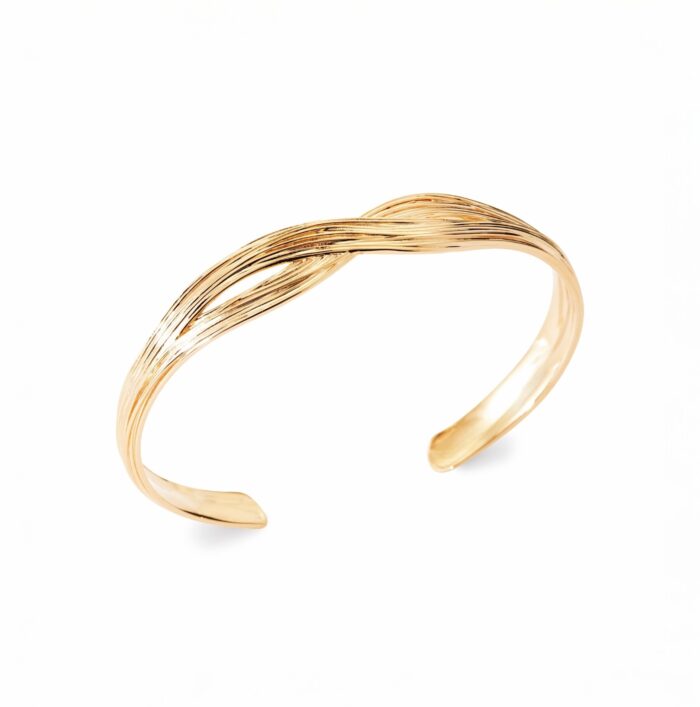 Bracelet jonc “Élaxure” – Plaqué or