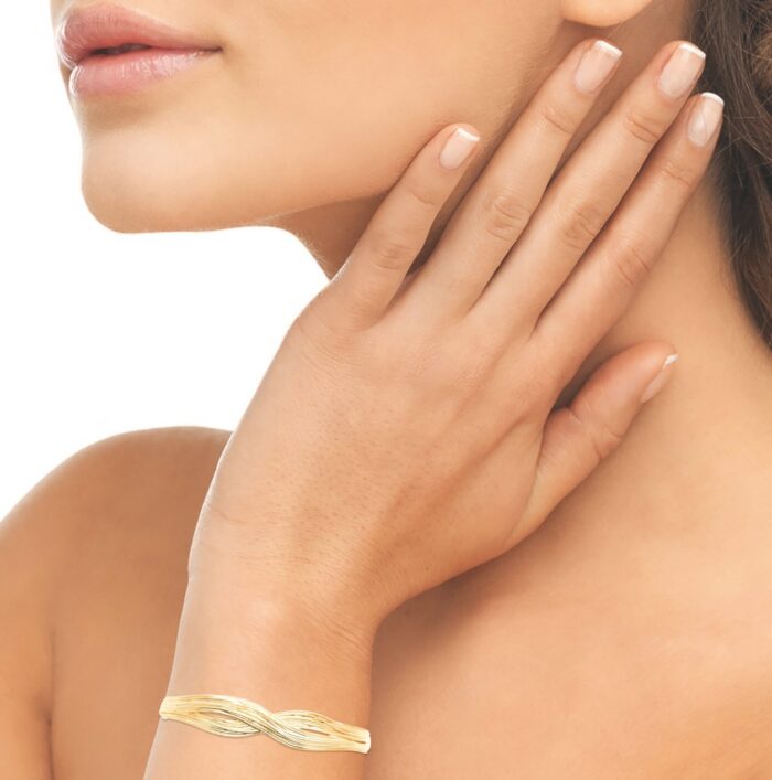 Bracelet jonc “Élaxure” – Plaqué or – Image 3