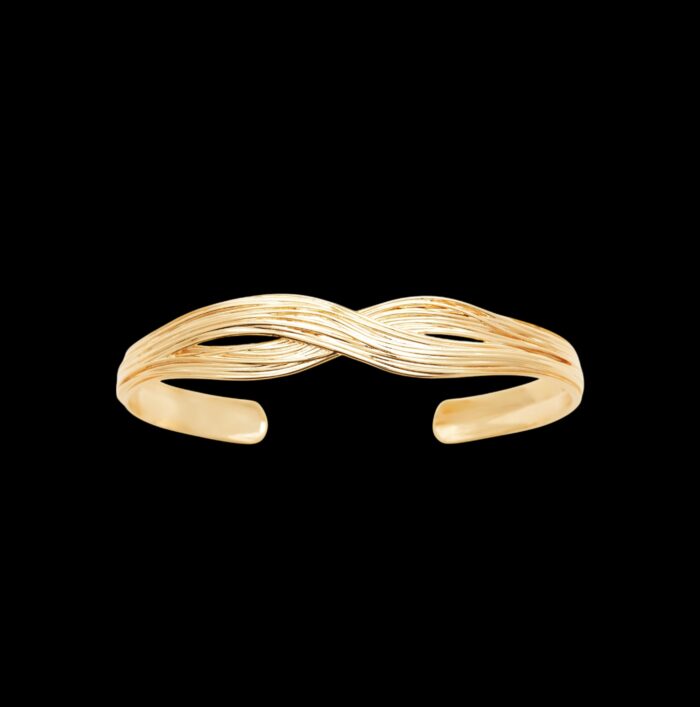 Bracelet jonc “Élaxure” – Plaqué or – Image 2