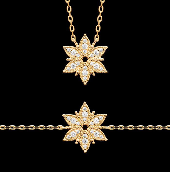 Bracelet "Orécline”- Oxydes de zirconium – Plaqué or – Image 2