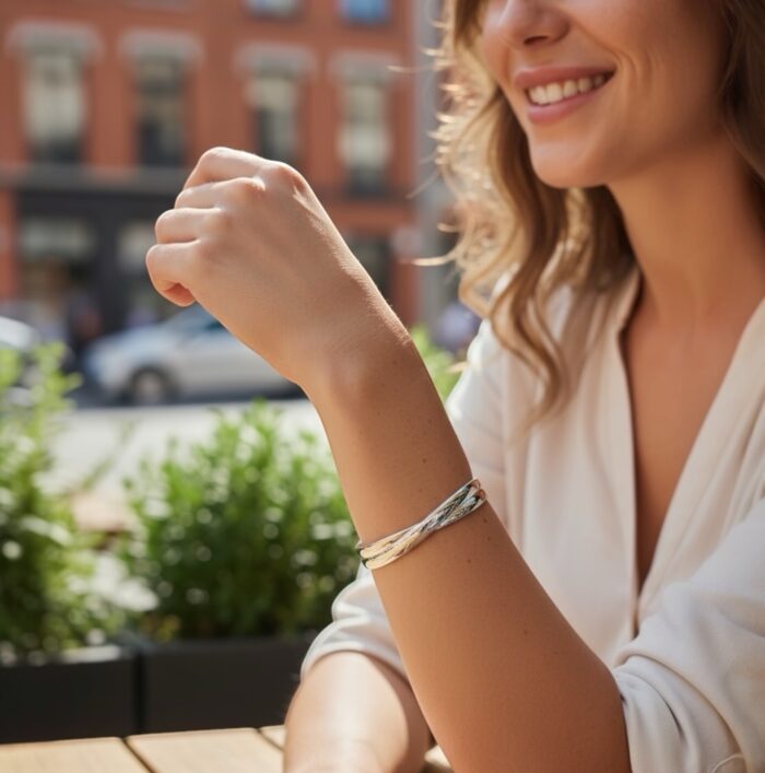 Bracelet jonc "Élios" – Argent rhodié – Image 4