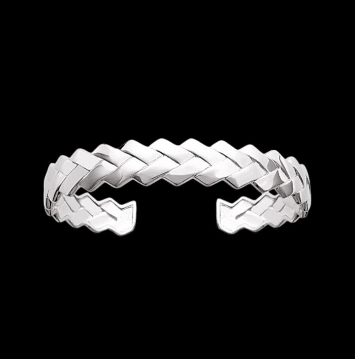 Bracelet jonc "Tressia" – Argent rhodié – Image 2