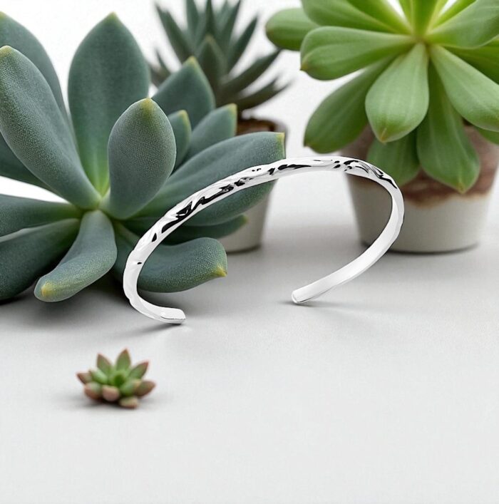 Bracelet jonc "Argélia" – Argent rhodié – Image 3