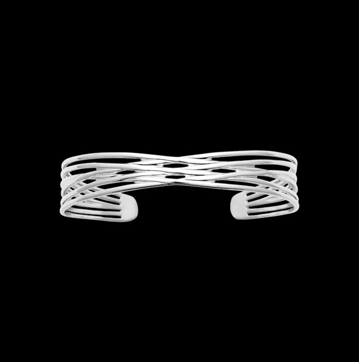 Bracelet jonc "Syra" – Argent rhodié – Image 2