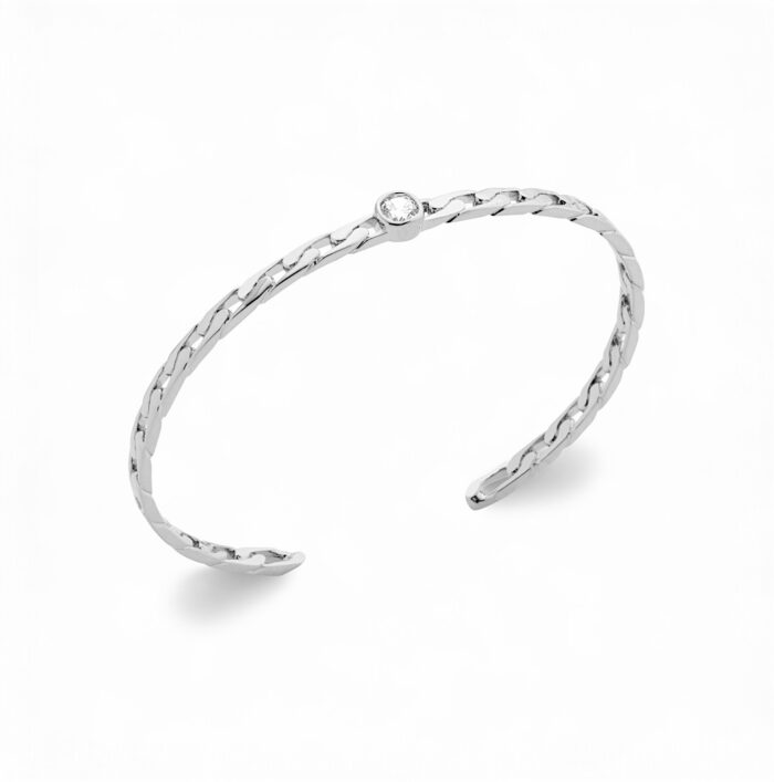 Bracelet jonc "Vérax" – Oxyde de zirconium – Argent rhodié