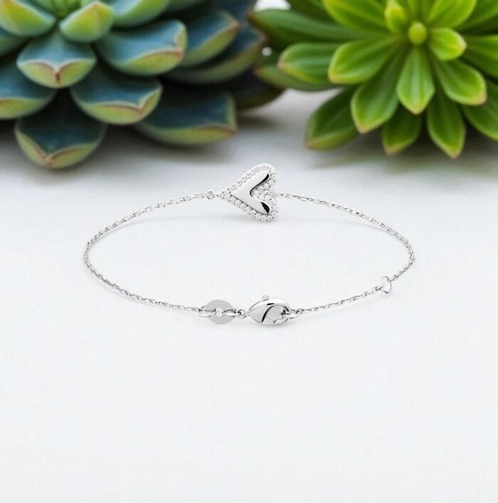 Bracelet "Caresse" - Oxydes de zirconium – Argent rhodié – Image 3