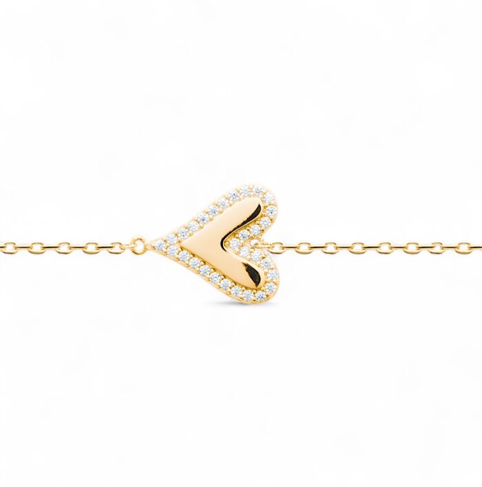 Bracelet "Caresse” – Oxydes de zirconium – Plaqué or