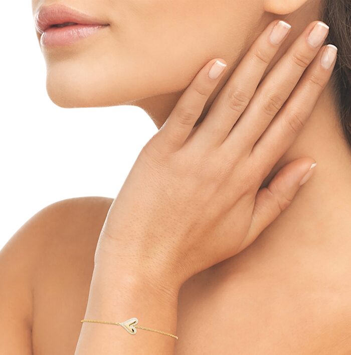 Bracelet "Caresse” – Oxydes de zirconium – Plaqué or – Image 4